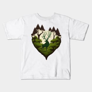 Nature Lover Deer - Designs for a Green Future and Hunters Kids T-Shirt